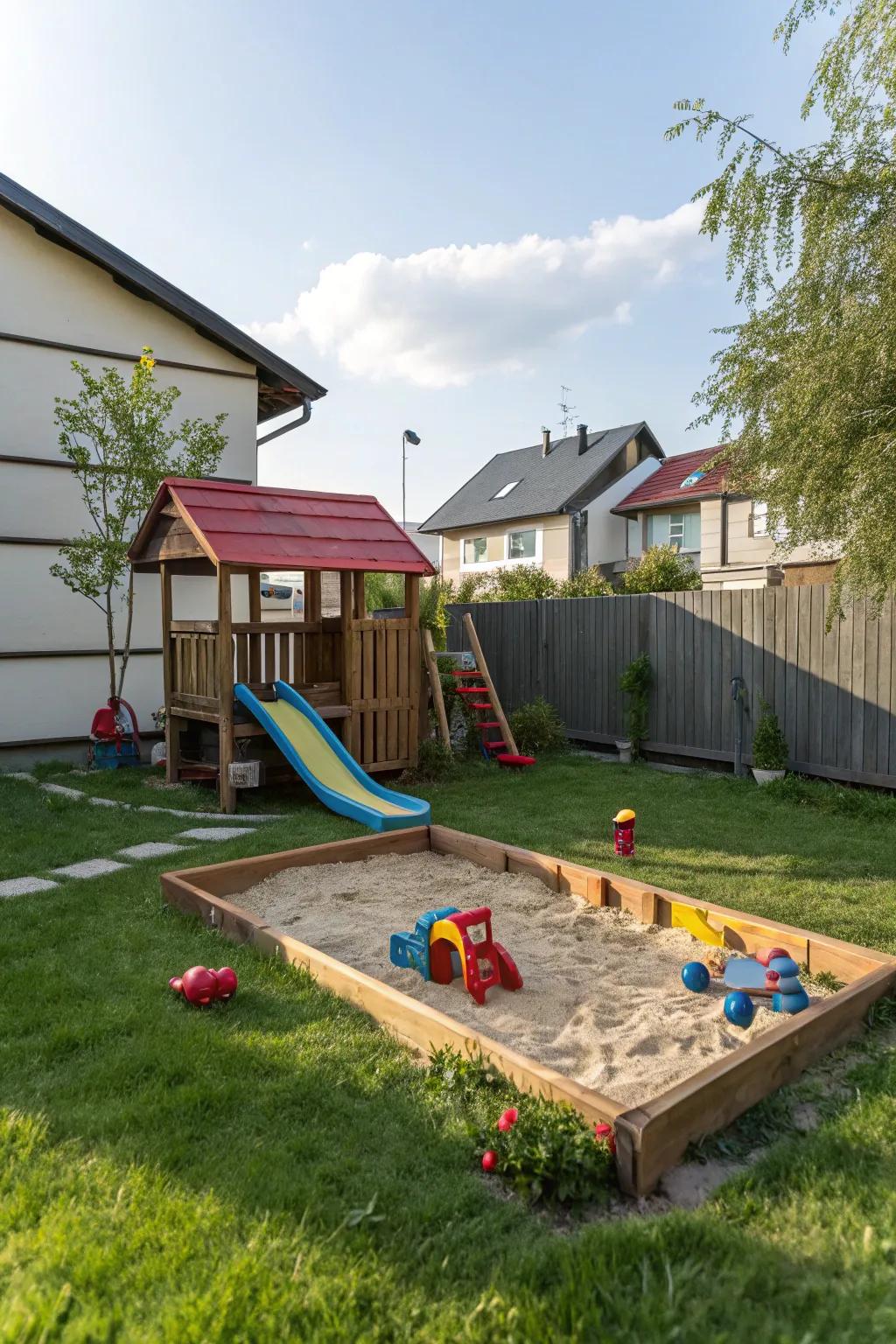 A playful area designed for kids' adventures and amusement.