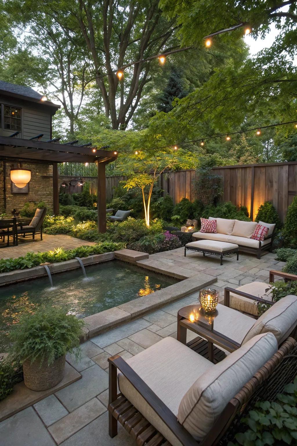 An aquatic accent introduces tranquility and emphasis.