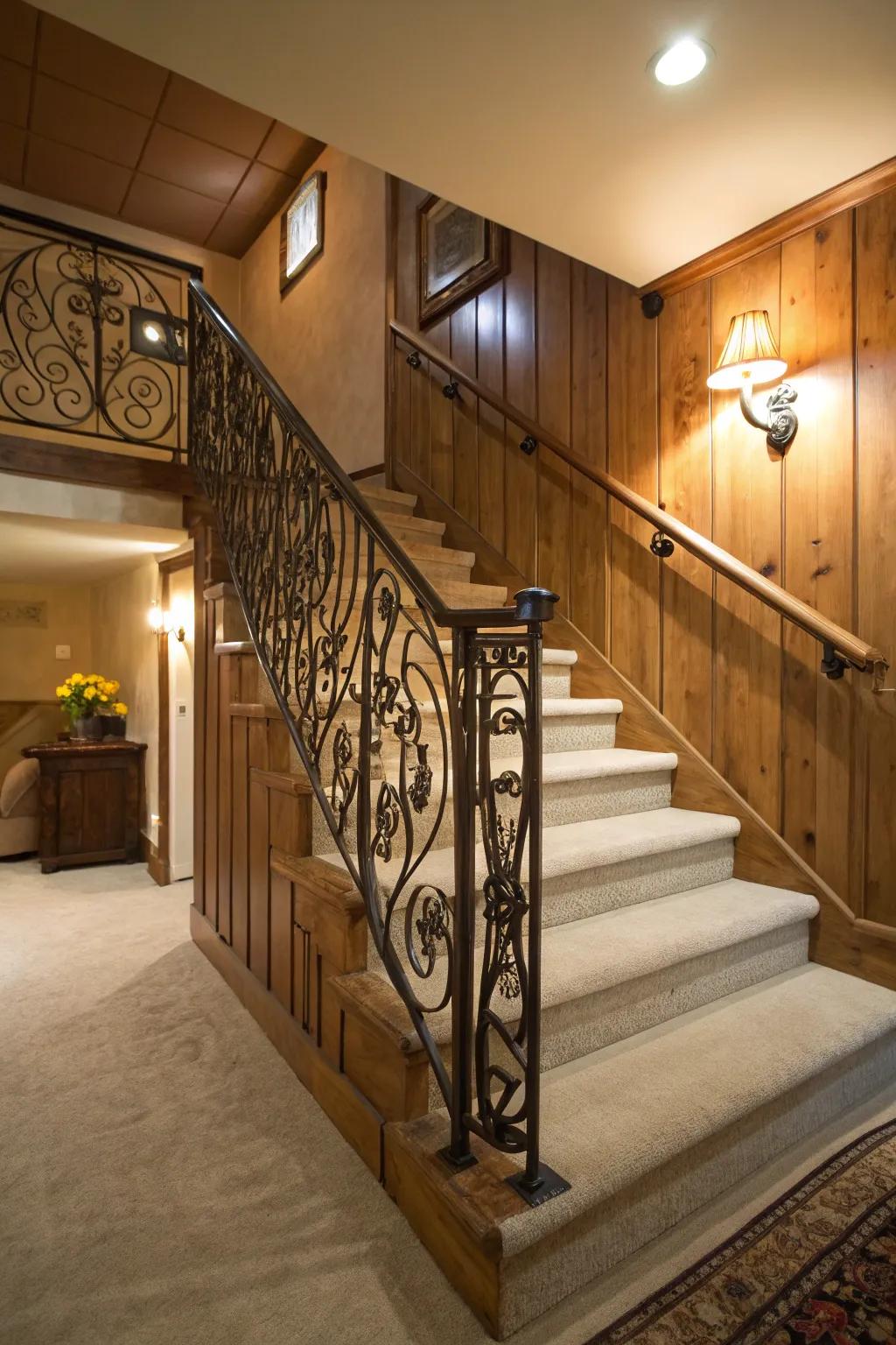 Vintage metal railings offer timeless elegance.