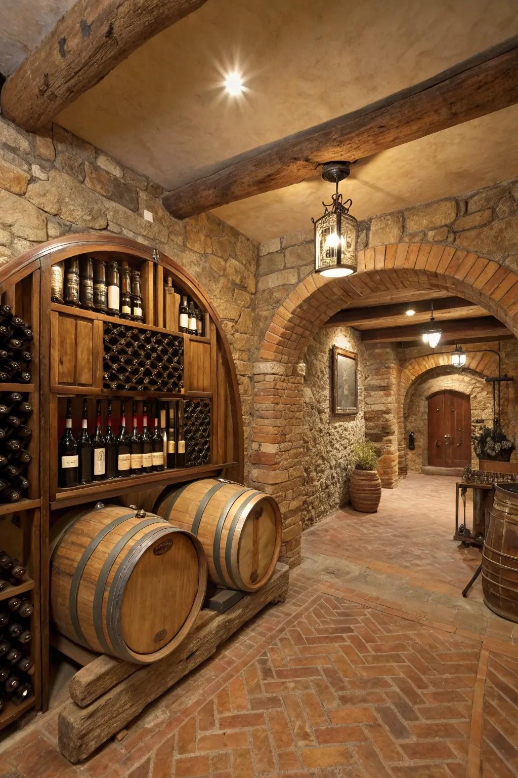 A themed cellar brings the essence of wine country home.