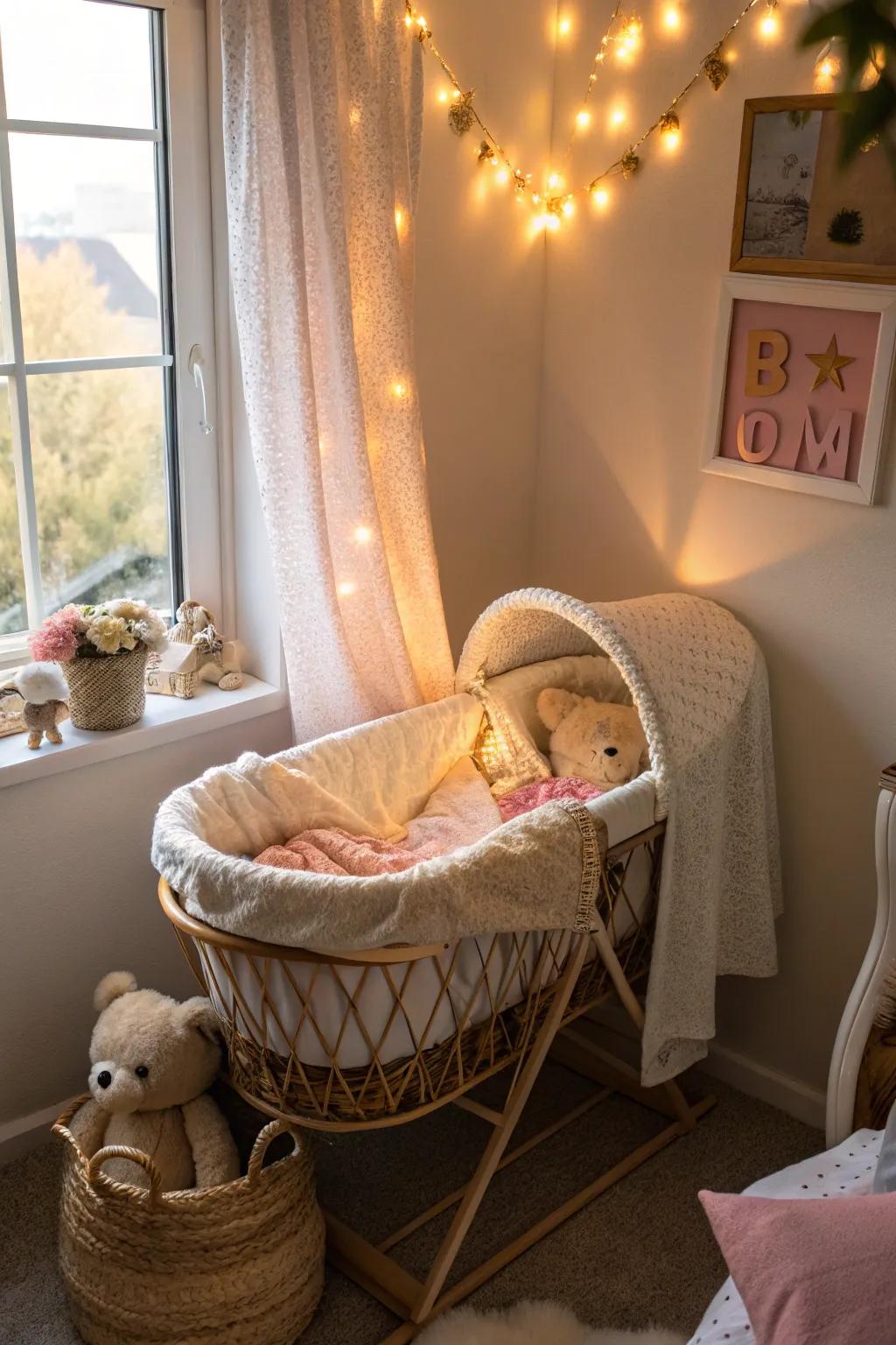 Building a comforting sanctuary within a snug bassinet nook.