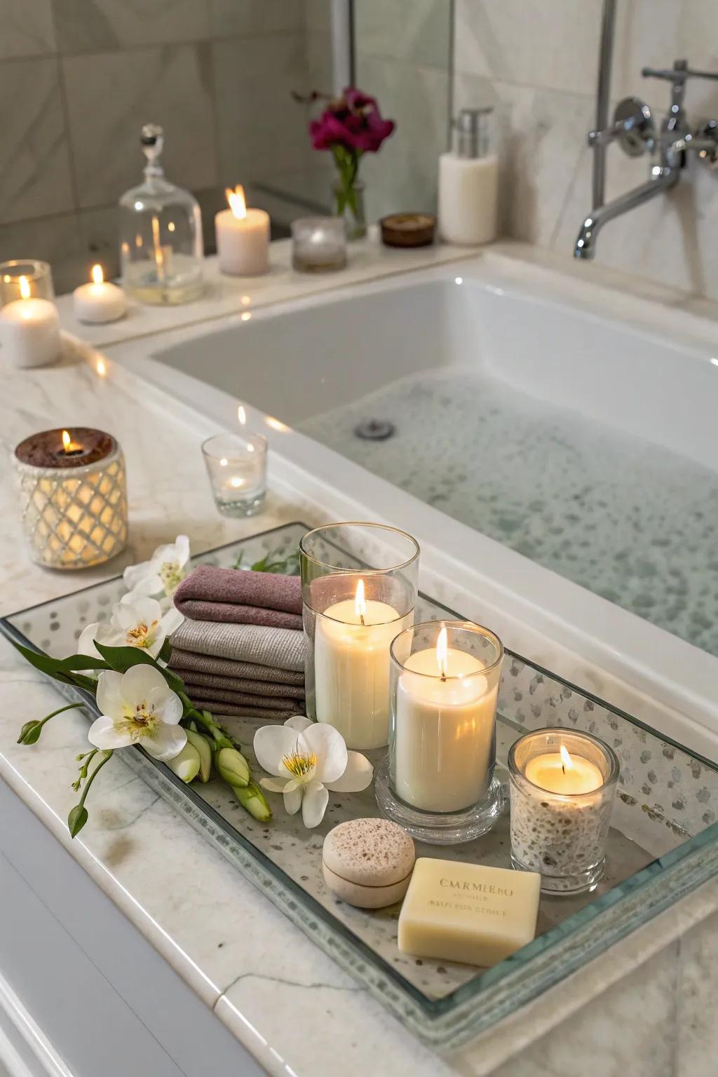 Attain understated elegance using a sophisticated crystal console.