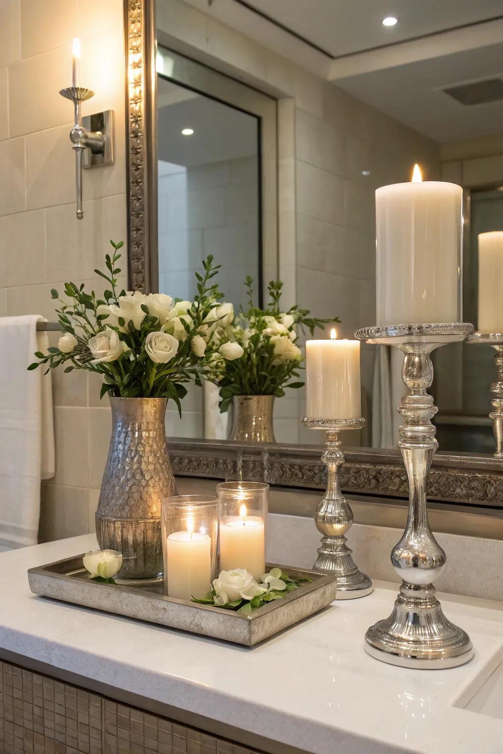 Symmetry bestows a sensation of order and tranquility upon your bathroom decor.