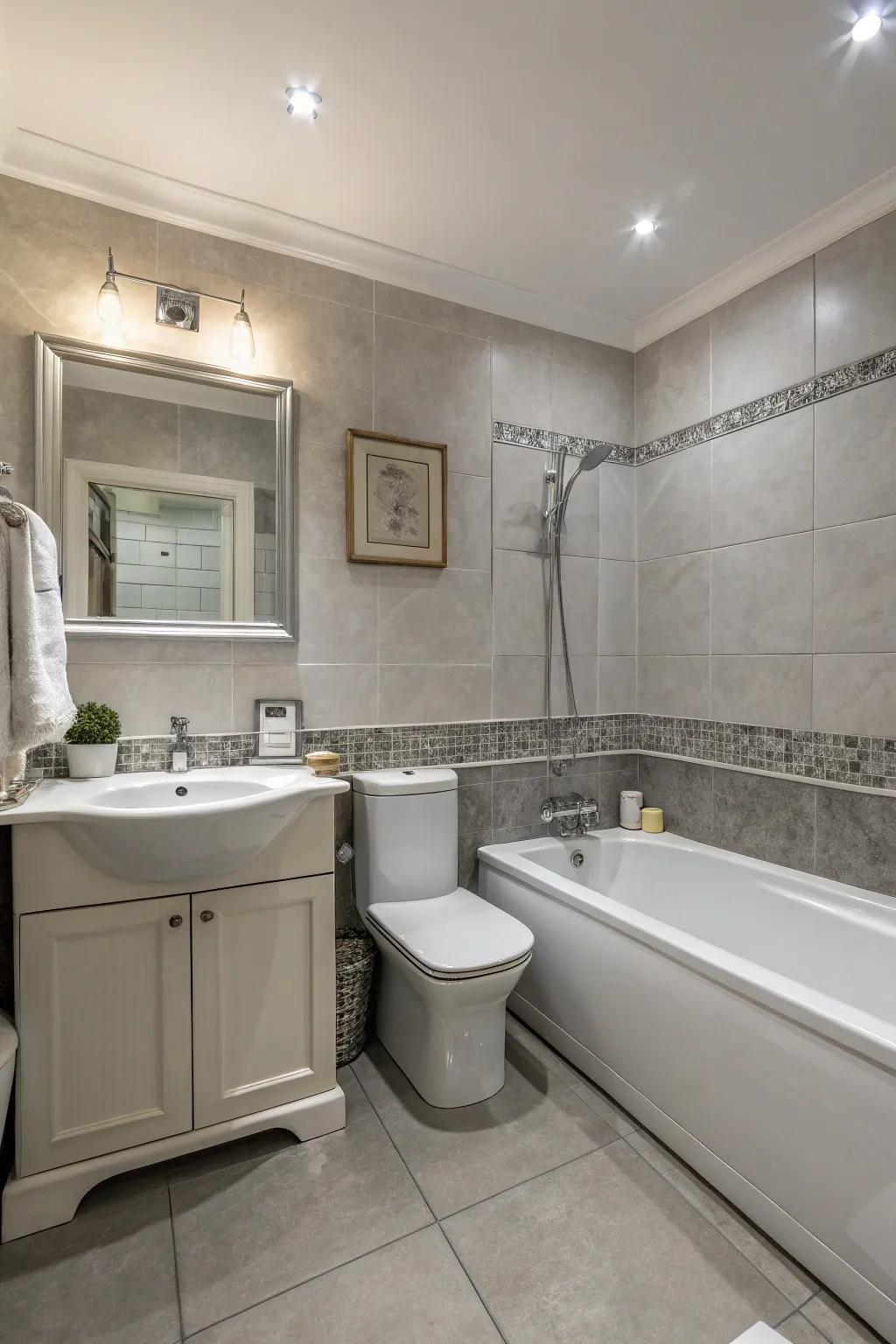 Monochromatic schemes provide sleek and cohesive bathroom designs.