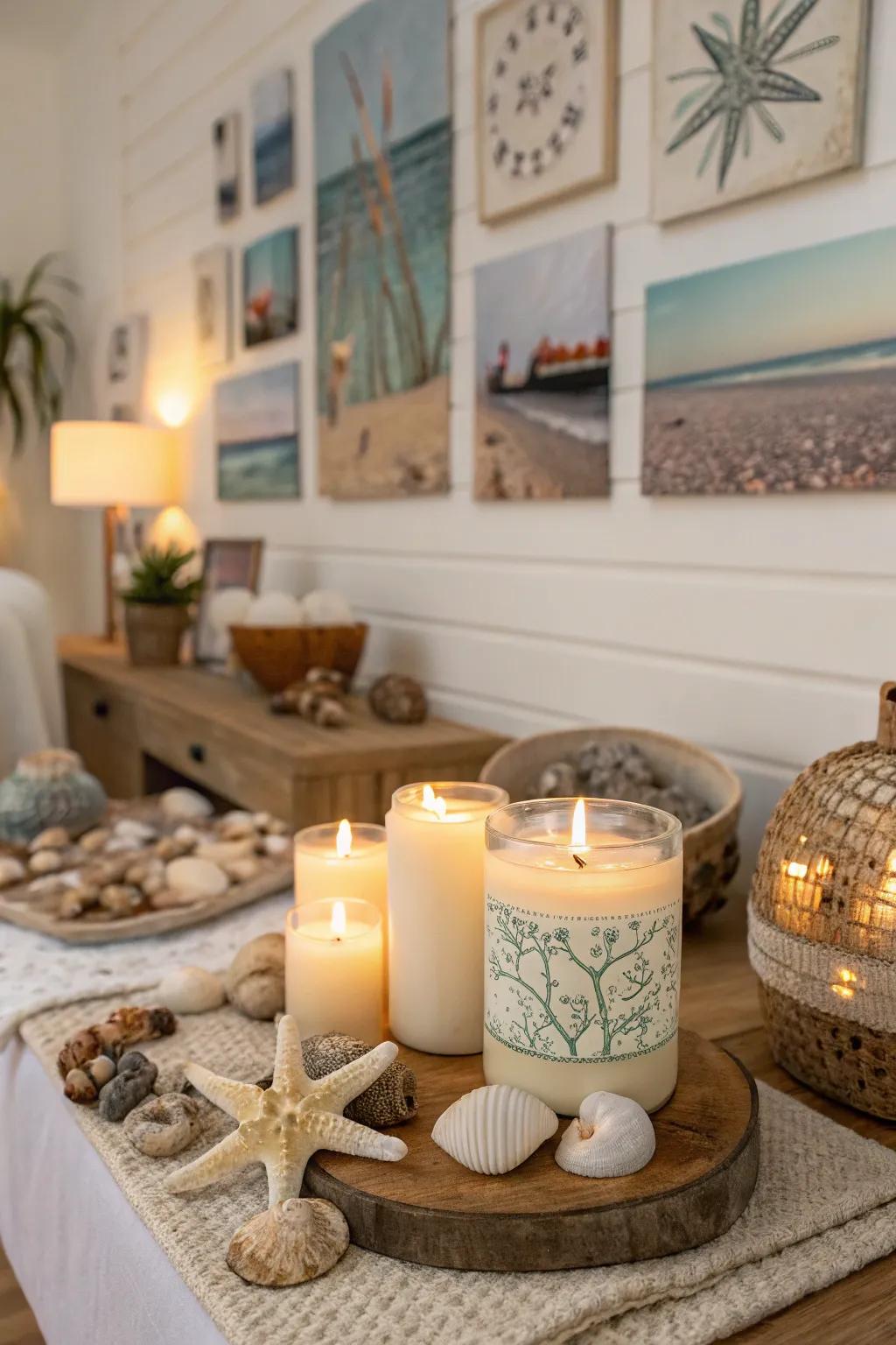 Beachy scents elevate the seaside ambiance.