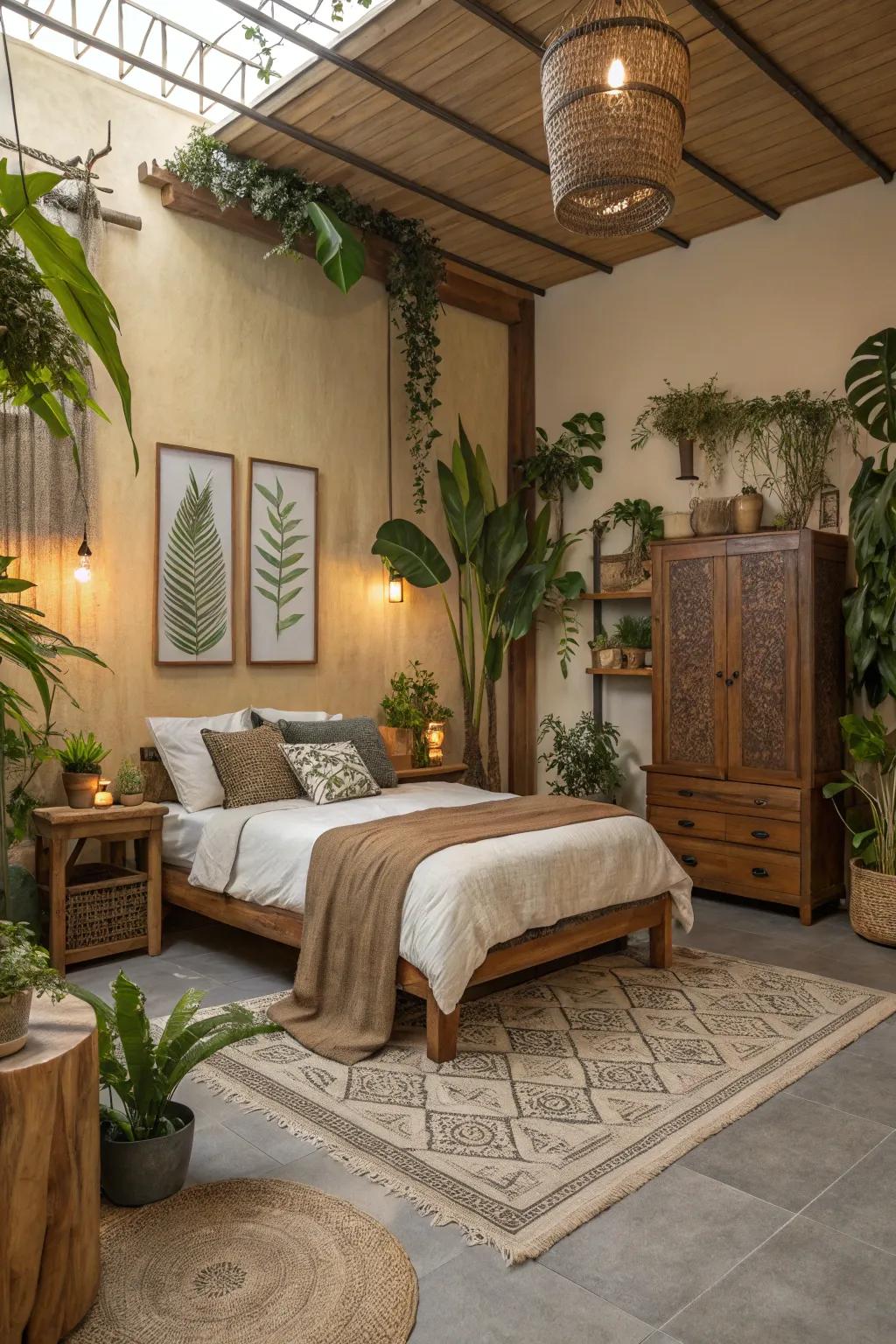 Nature-inspired décor promotes tranquility.