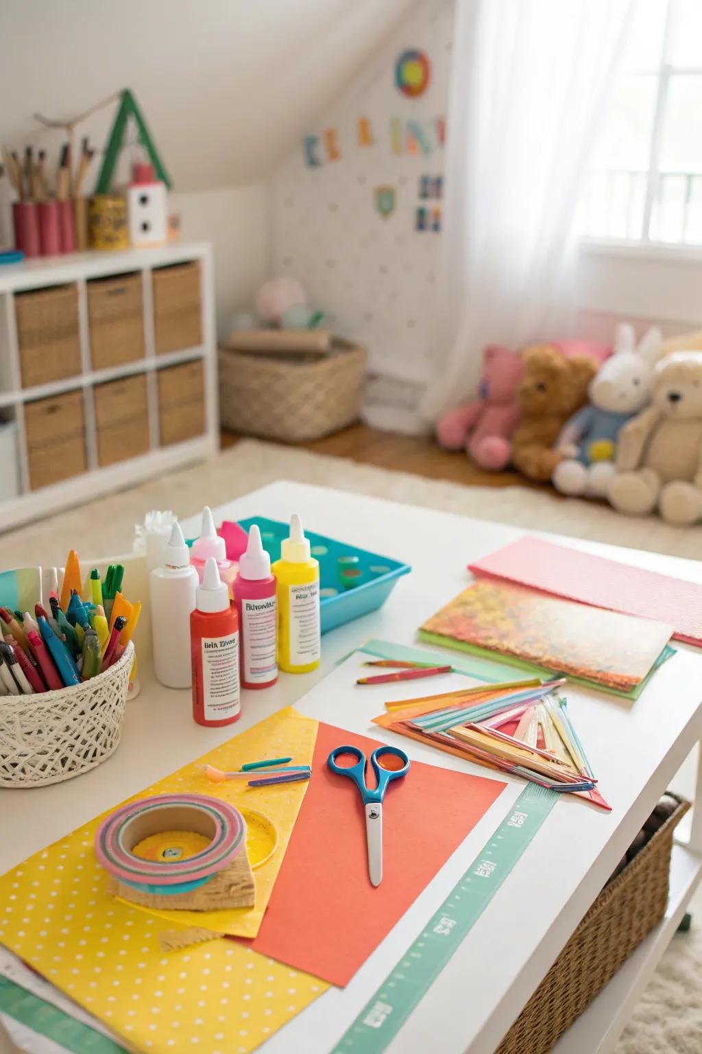 Inspire hands-on creativity through a stocked area.