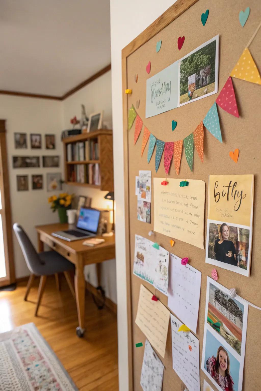 DIY-themed birthday board for a personal touch.