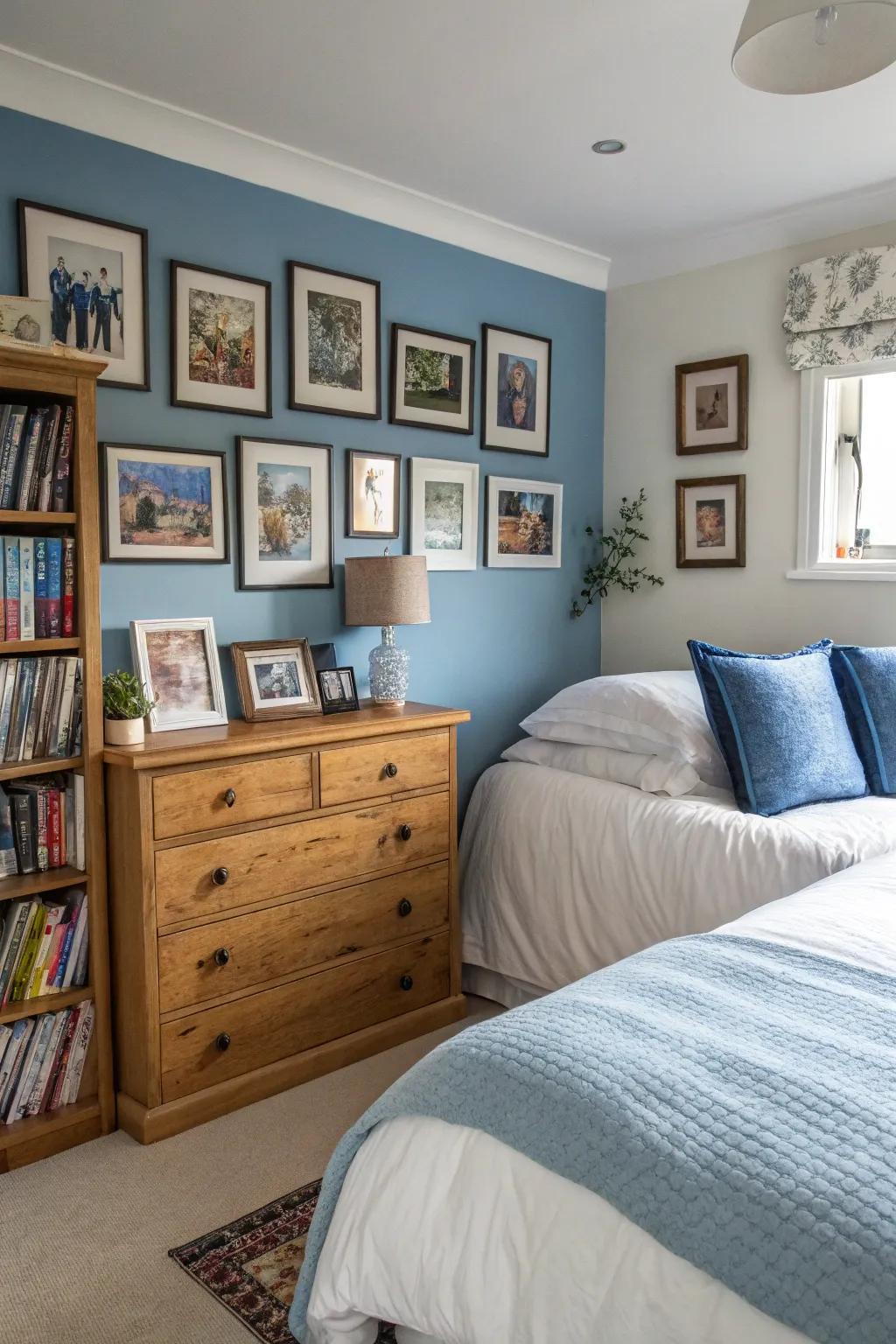 Personal details add warmth and individuality to a bedroom.