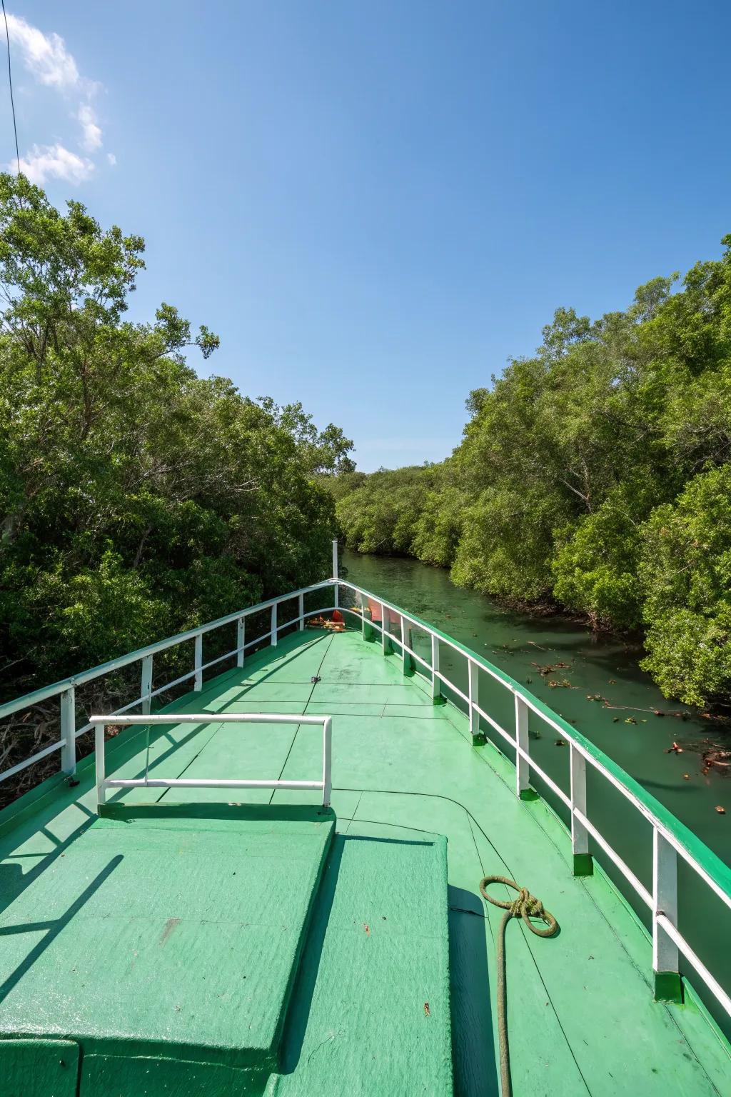 Greens taken from the natural world encourage a calming feel.