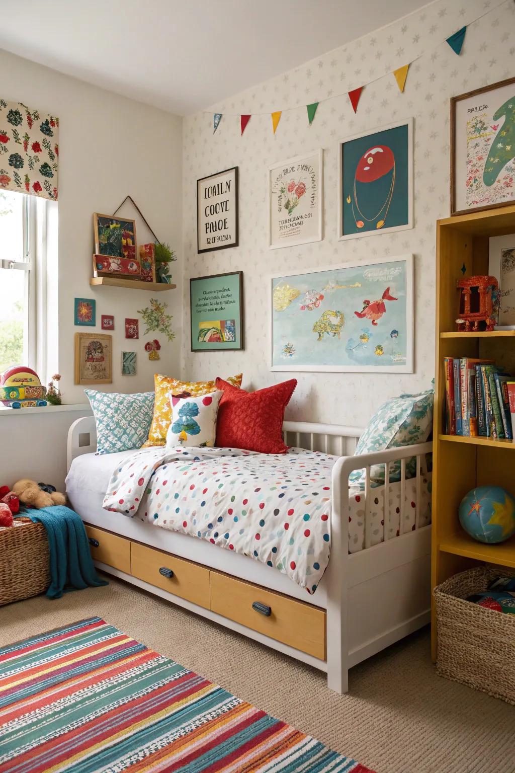 Invigorate a boy's space through playful patterns that append amusement and vitality.