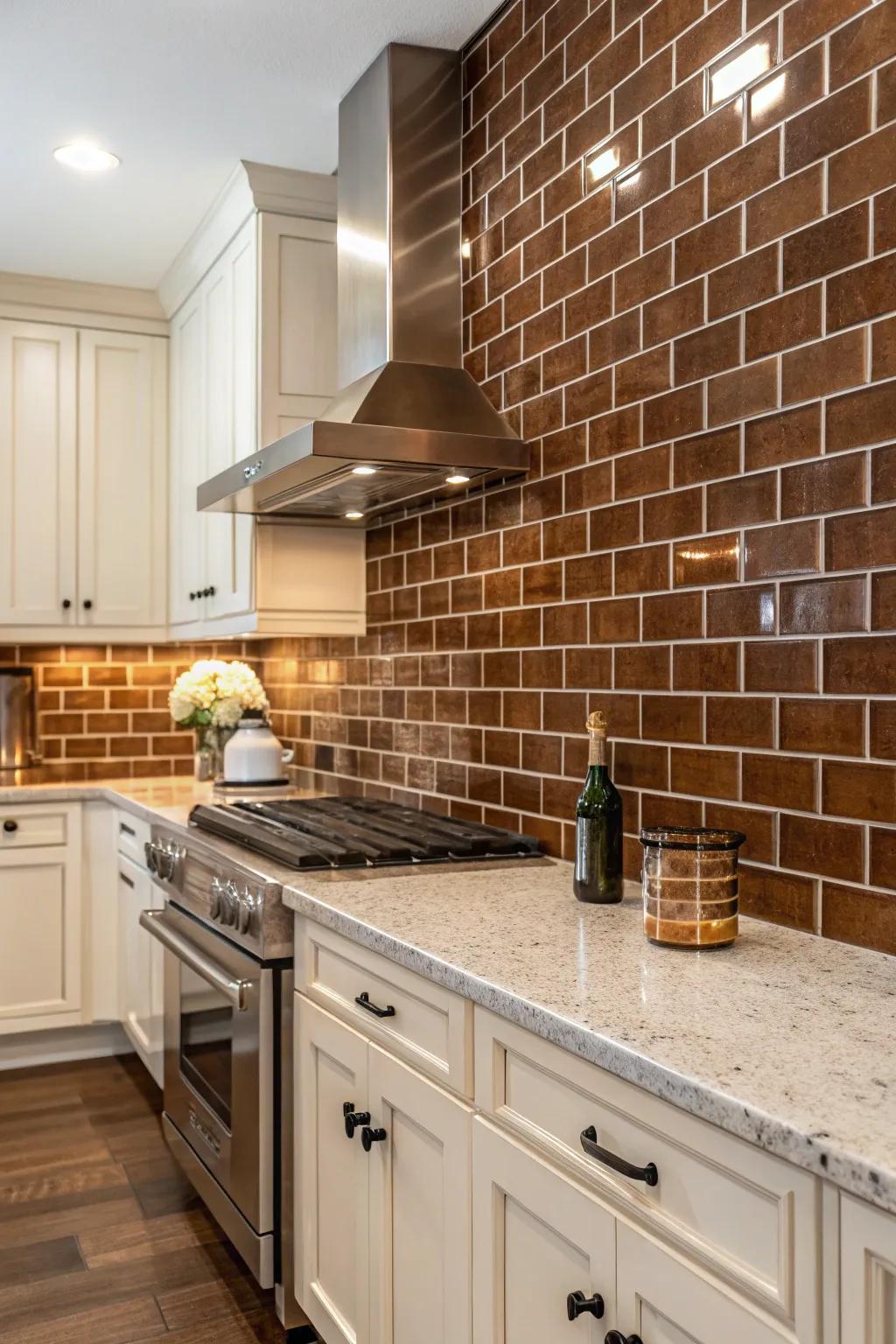 A timber splash-back brings character and depth to the kitchen.