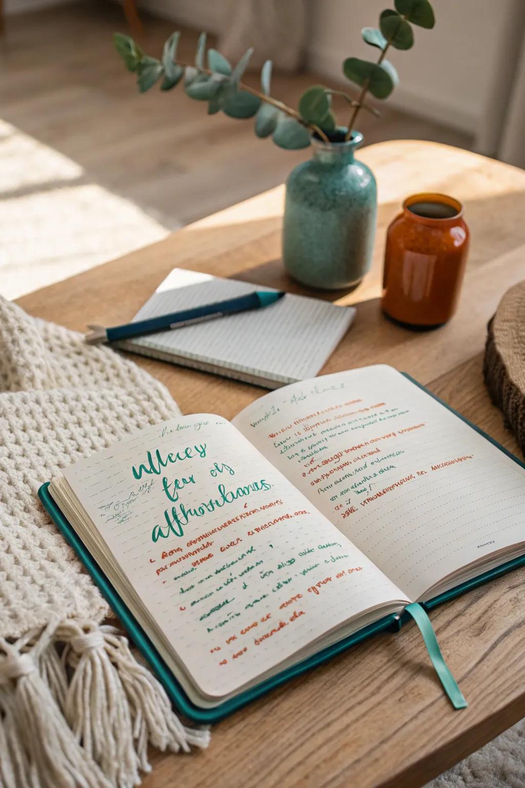 Empower your day with affirmations: a harmonious blend of simplicity and strength.