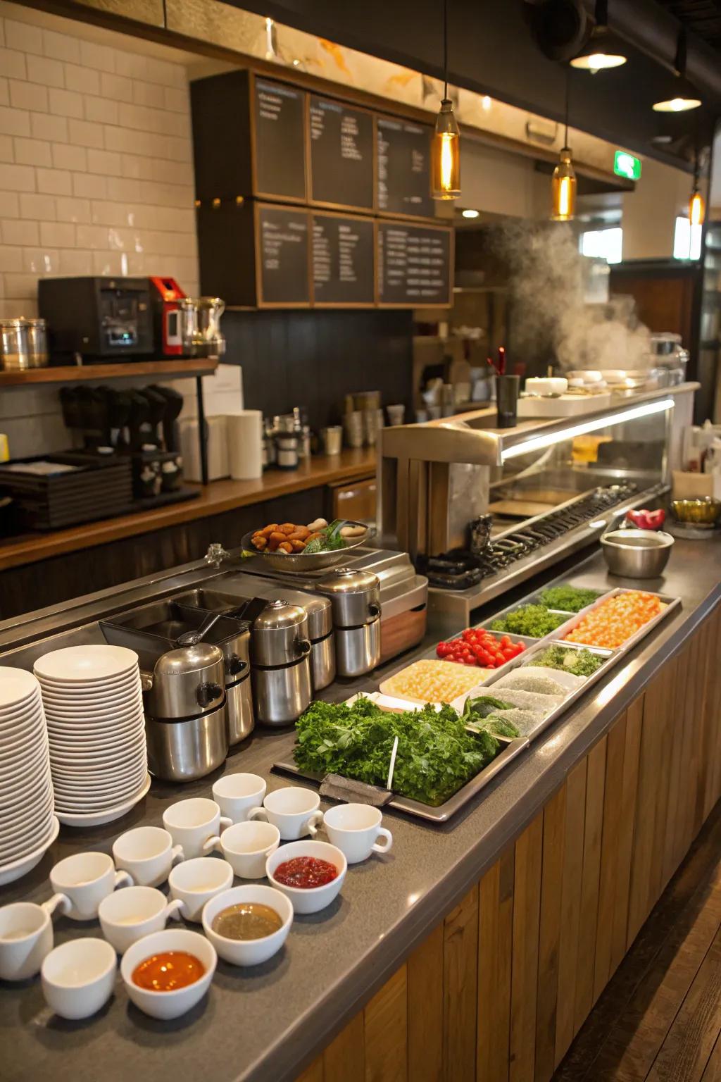 By setting up zones in the space, this design maximizes kitchen efficiency.