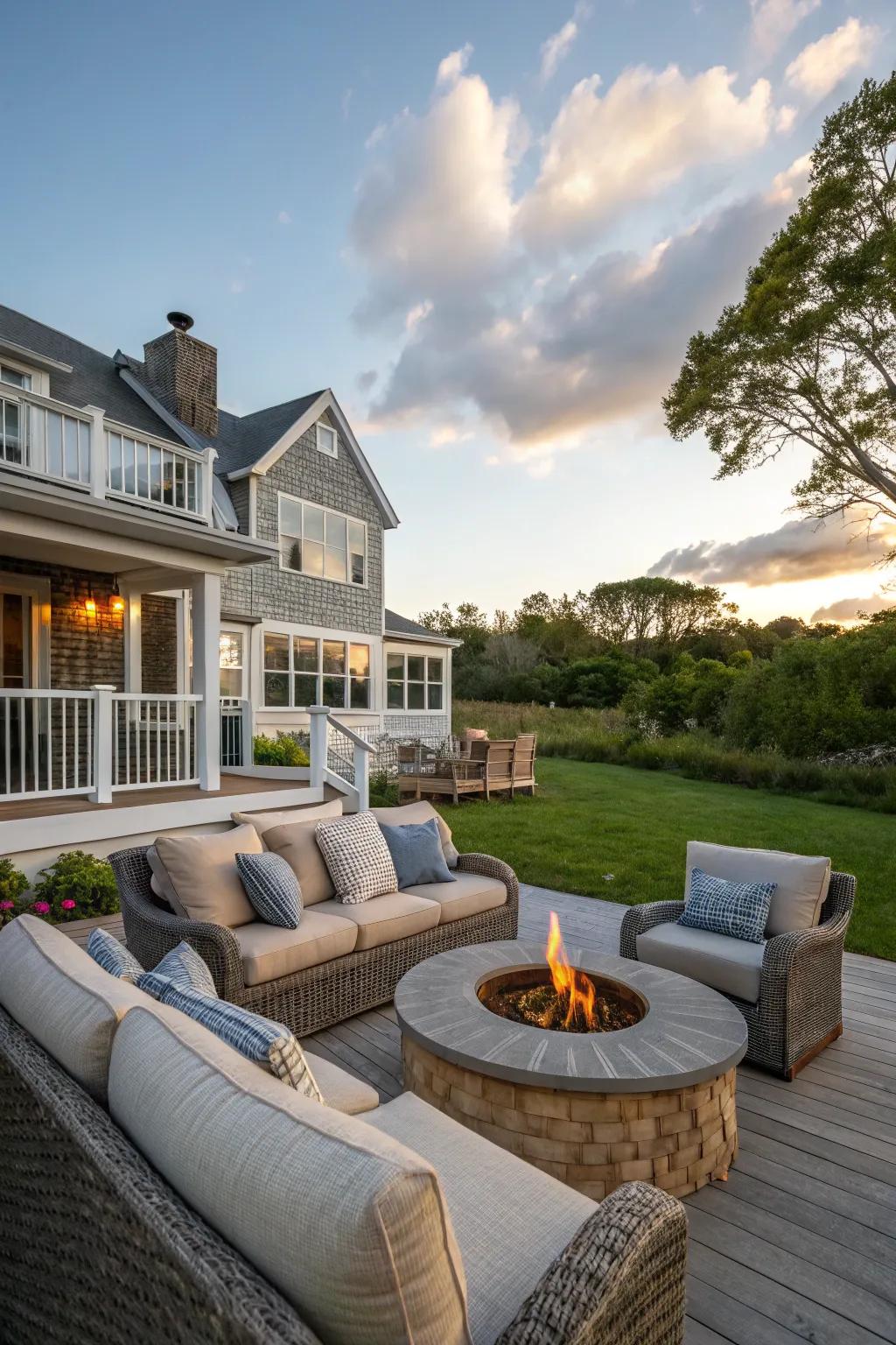 External relaxing areas extend living space for year-round pleasure.
