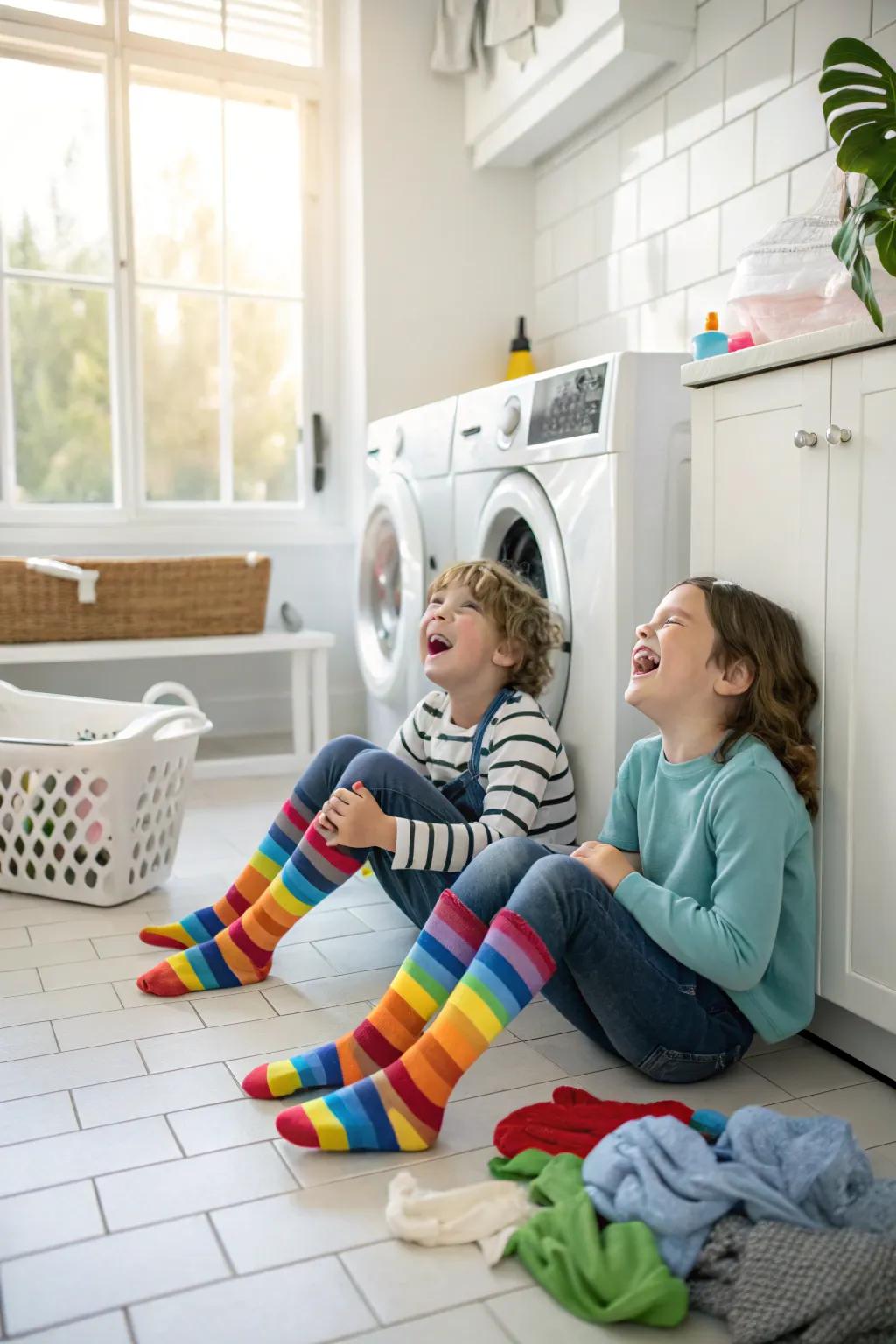 Transform washing to joy by sock matchups.