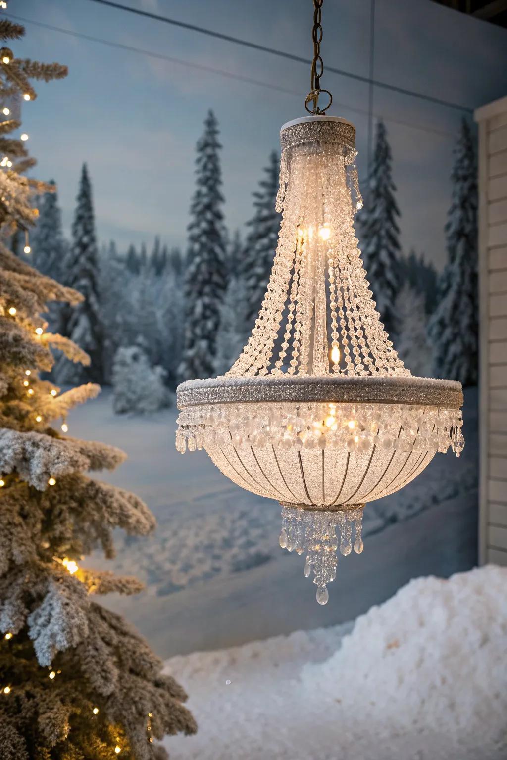A glazed snow illusion: imbuing a magical stroke to chandelier design.