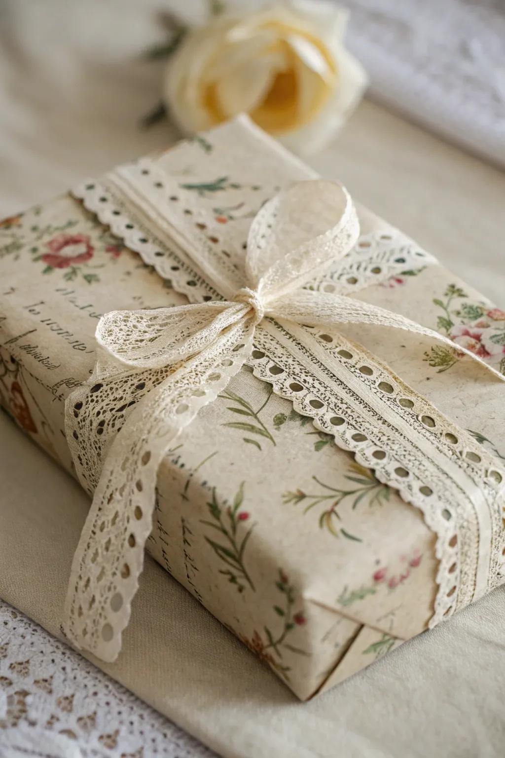 Nostalgic and romantic old-time-inspired gift wrapping.