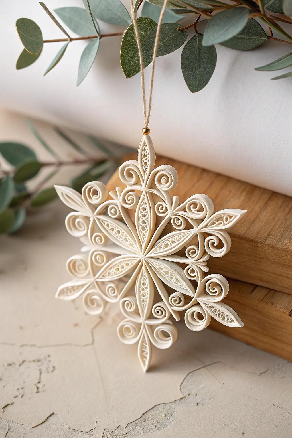 Crafting elegance: Quilling snowflakes that captivate and charm.