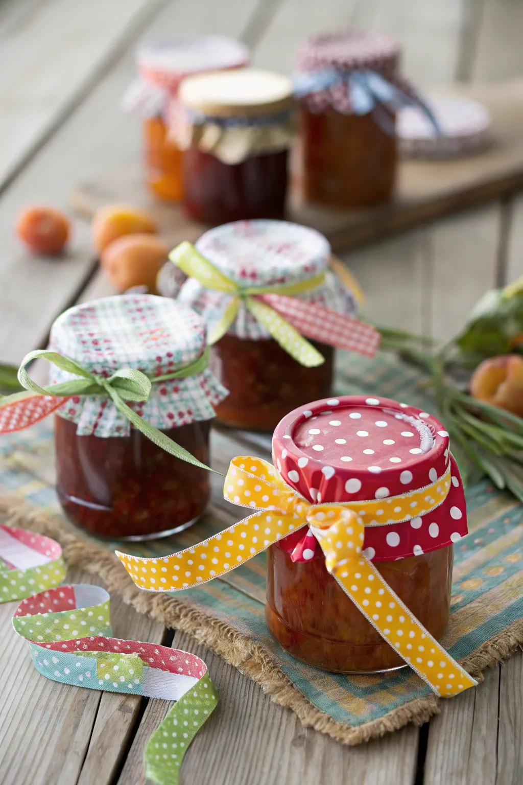 Homemade preserve vessels inject a personal and delectable element.