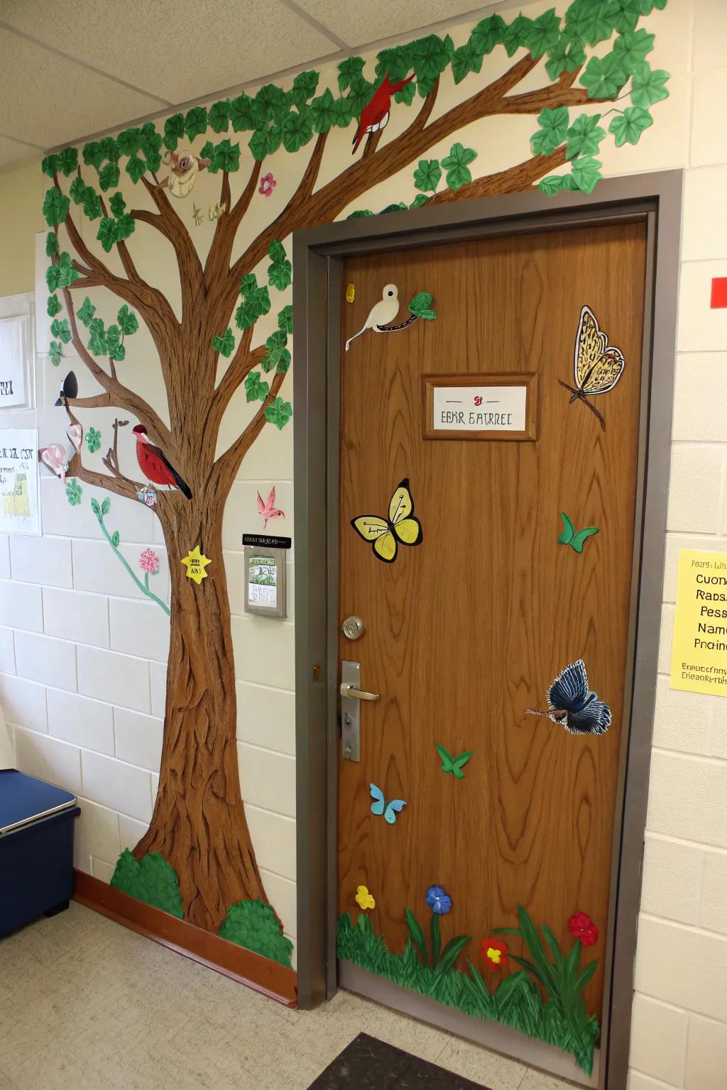 A door that welcomes the beauty of wildlife indoors.