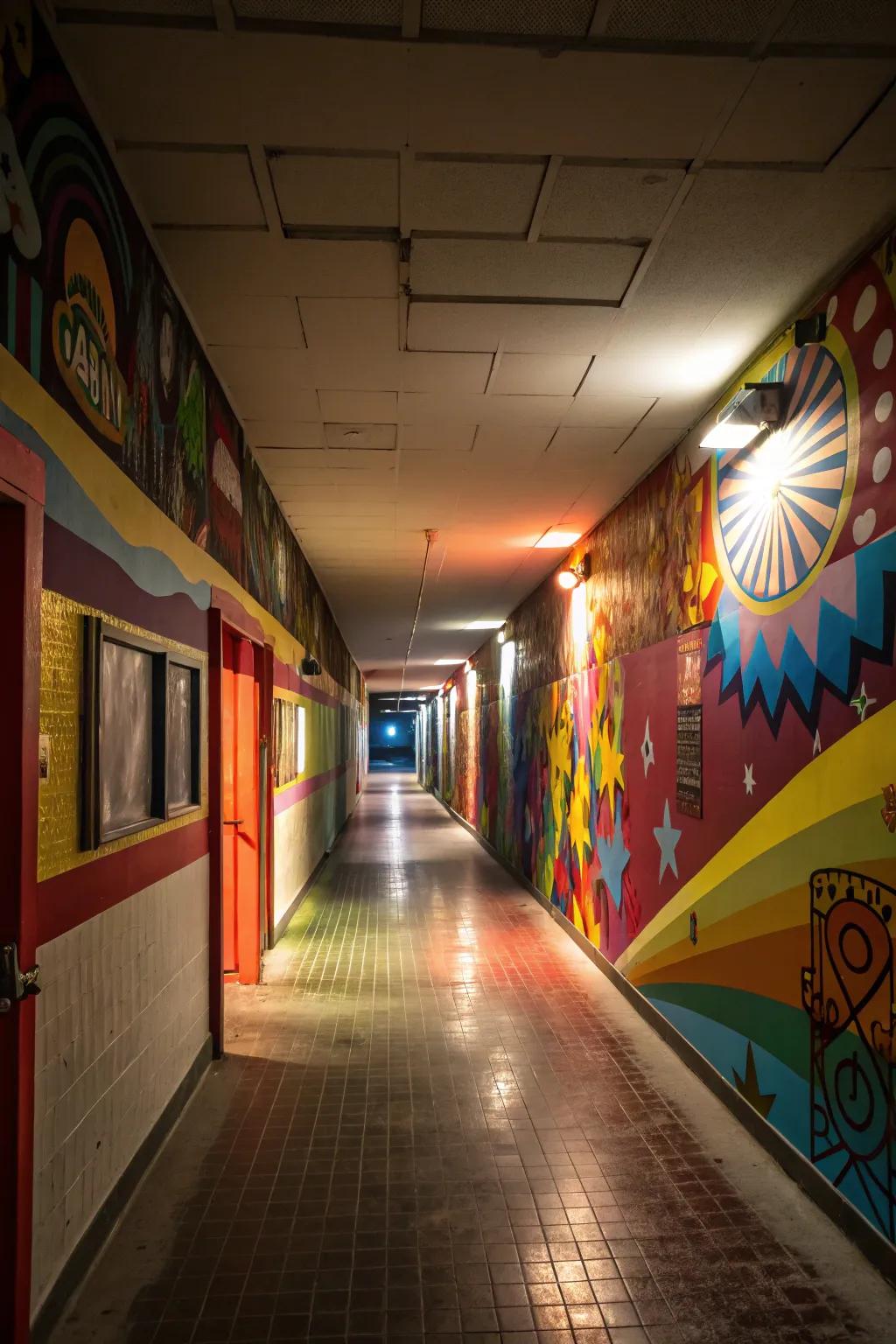 Strategic lighting can enhance the mood of your corridor.