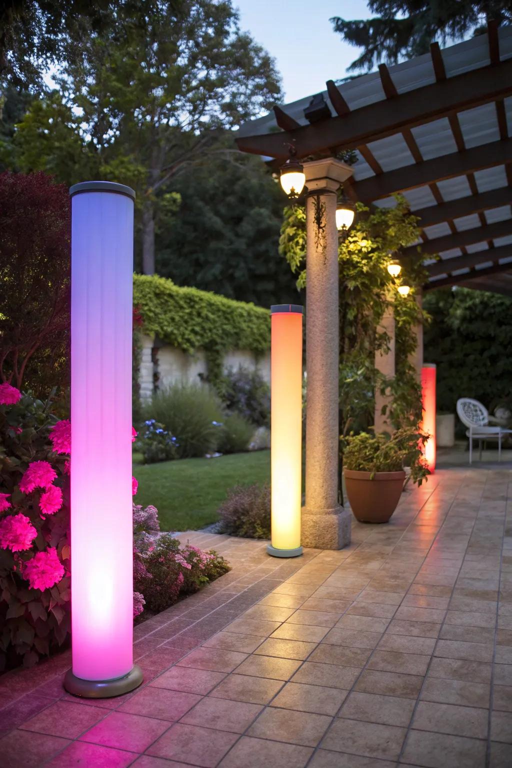 Revamp spaces with colorful lighting accents.