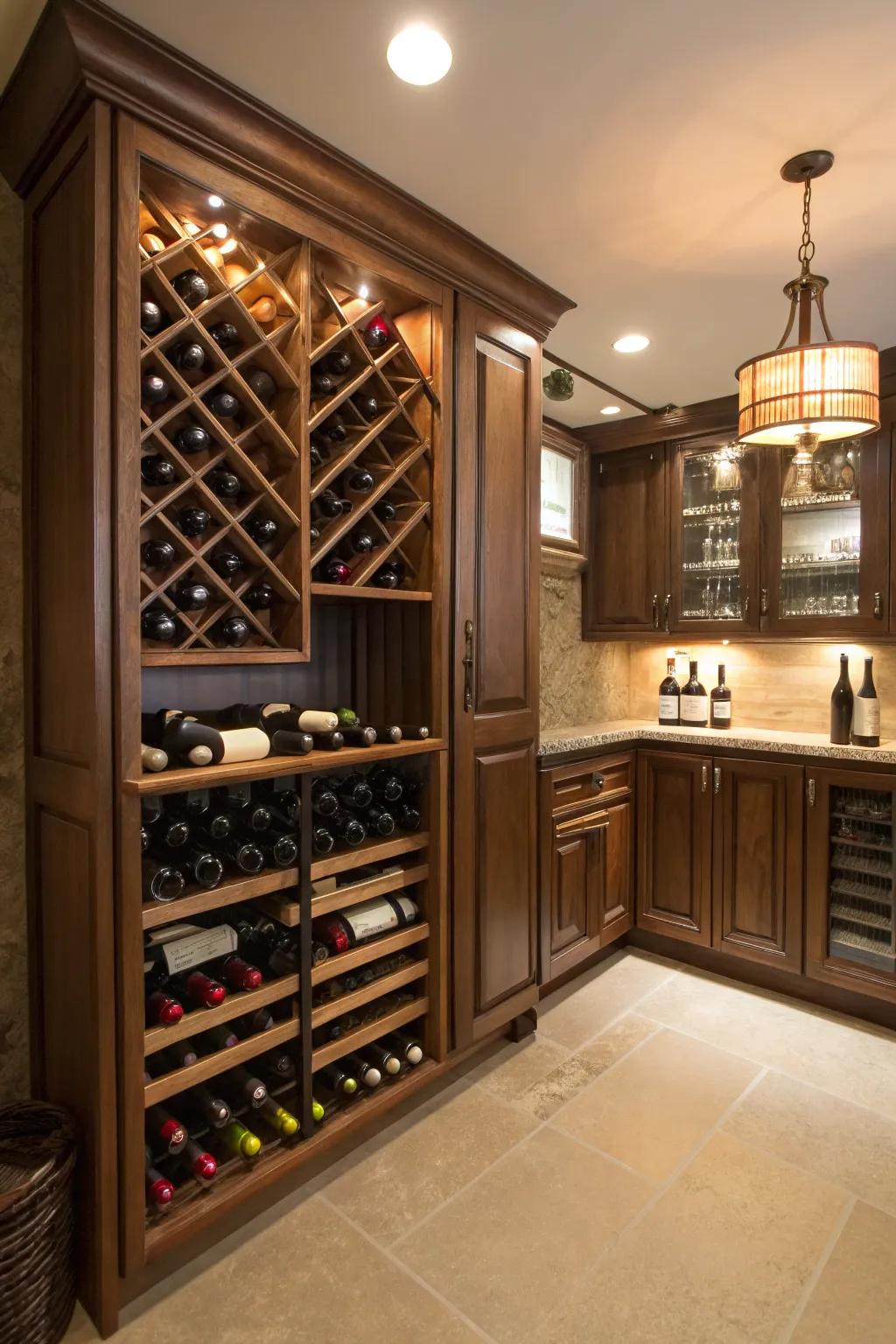 Craft a bottle aficionado's sanctuary within your dwelling.