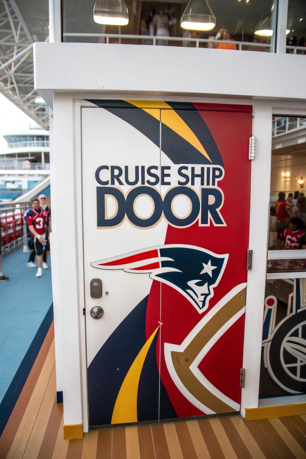 With sports-themed cruise door decorations, you can cheer on your team.