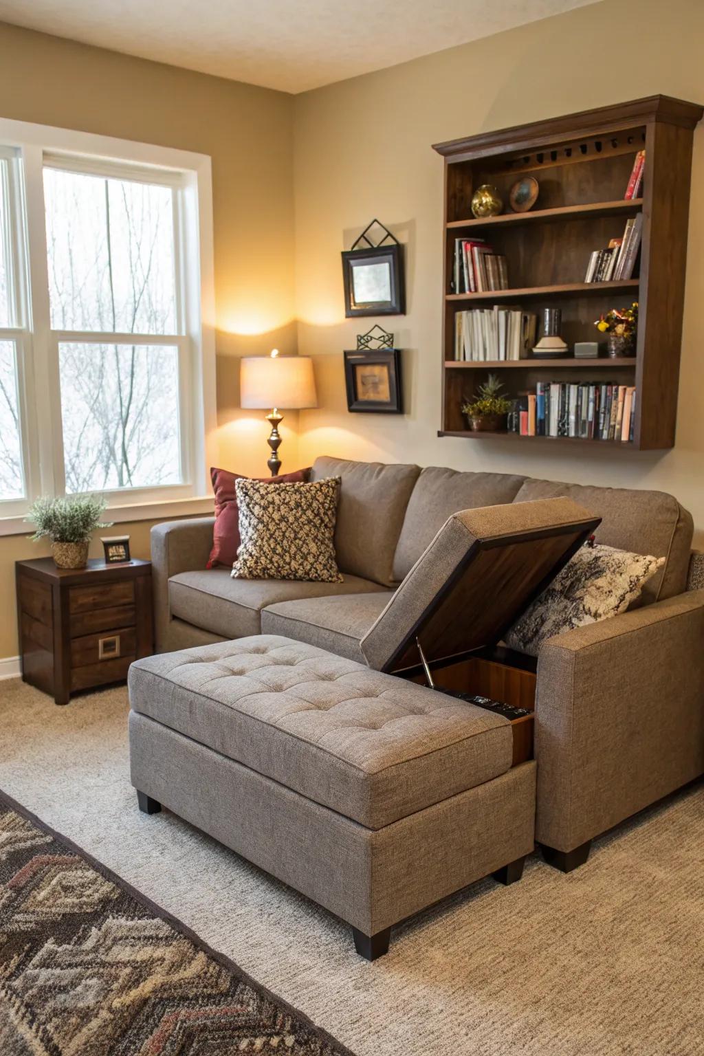 Versatile furnishings amplify utility and flair.