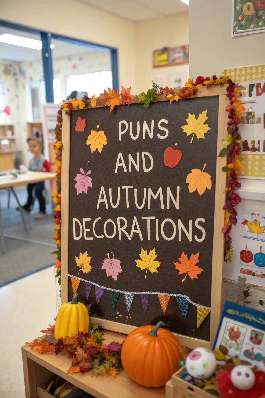 Amusing Puns board featuring clever and instructive plays on words.