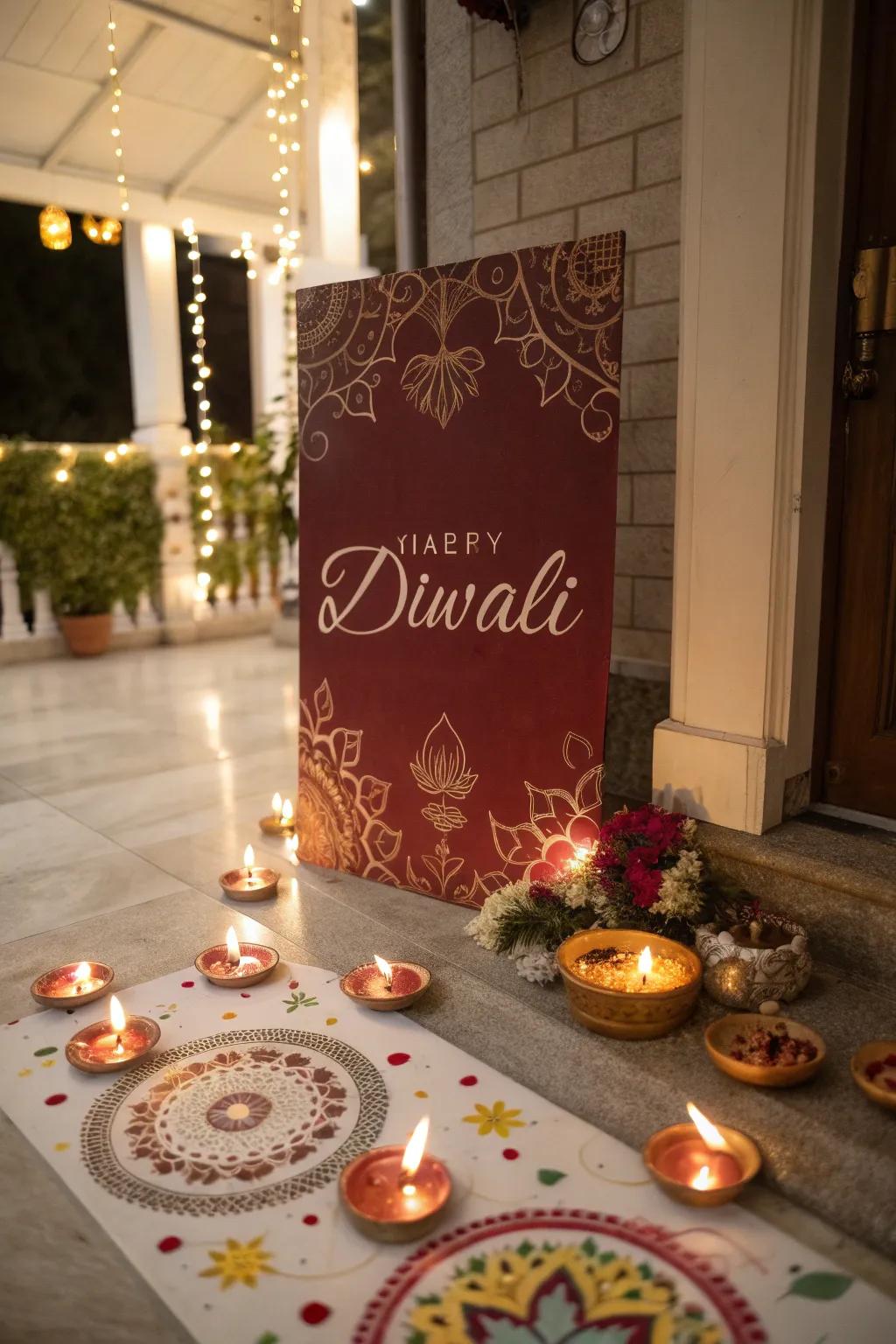 A personalized Diwali poster featuring personalized wishes.