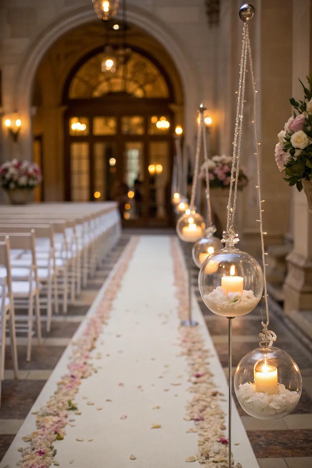 Hanging crystal orbs generate a magical levitating sensation.