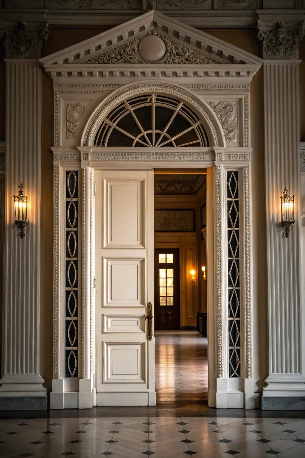 Highlight architectural beauty with the dynamic contrast of a well-defined door design.