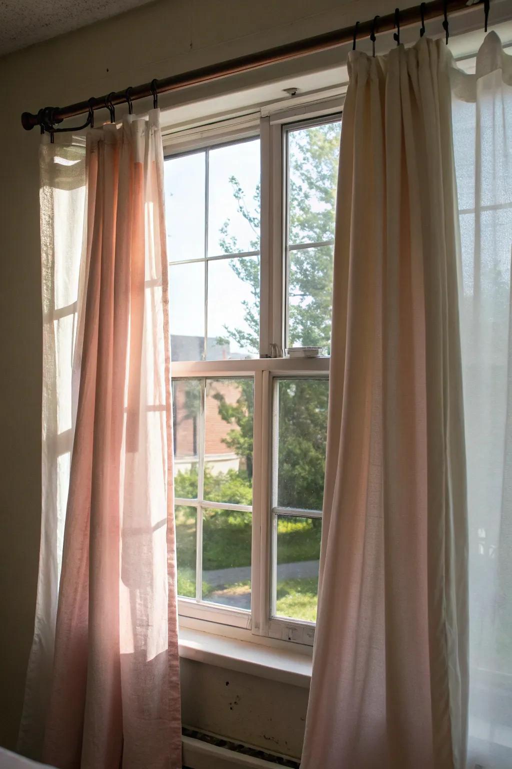 Tension rods make hanging curtains simple and stylish.
