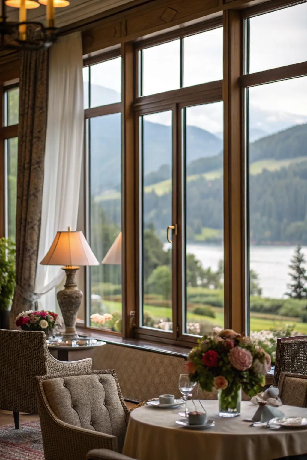 Scenic windows that invite the outside in.