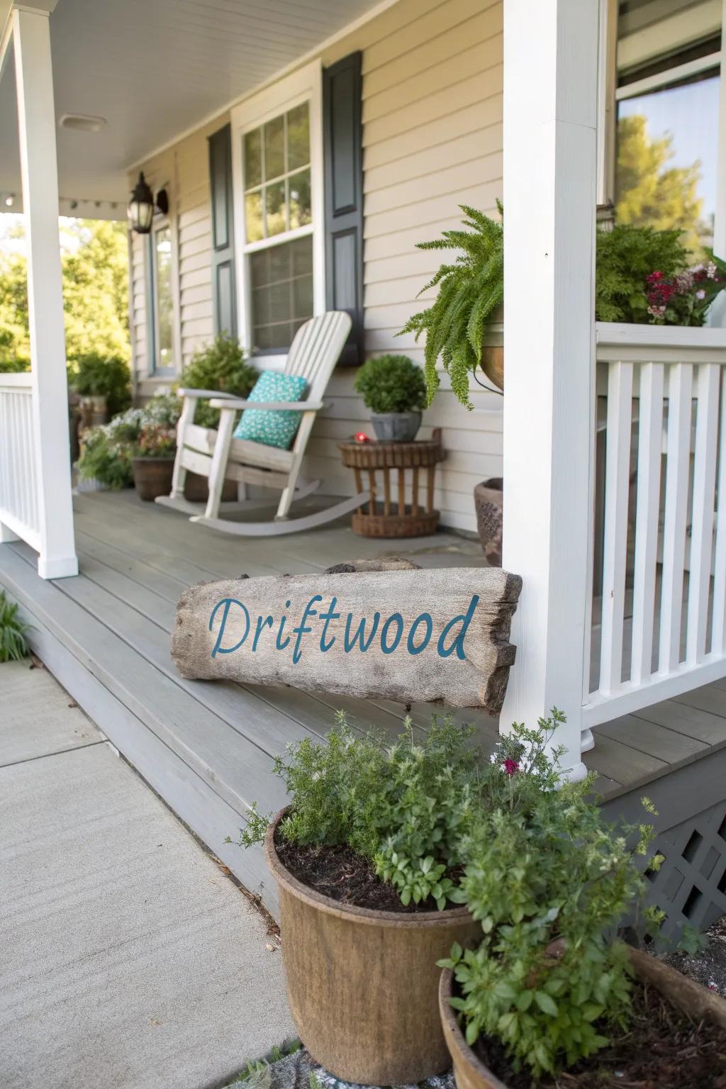 Welcome guests with a personalized driftwood board.