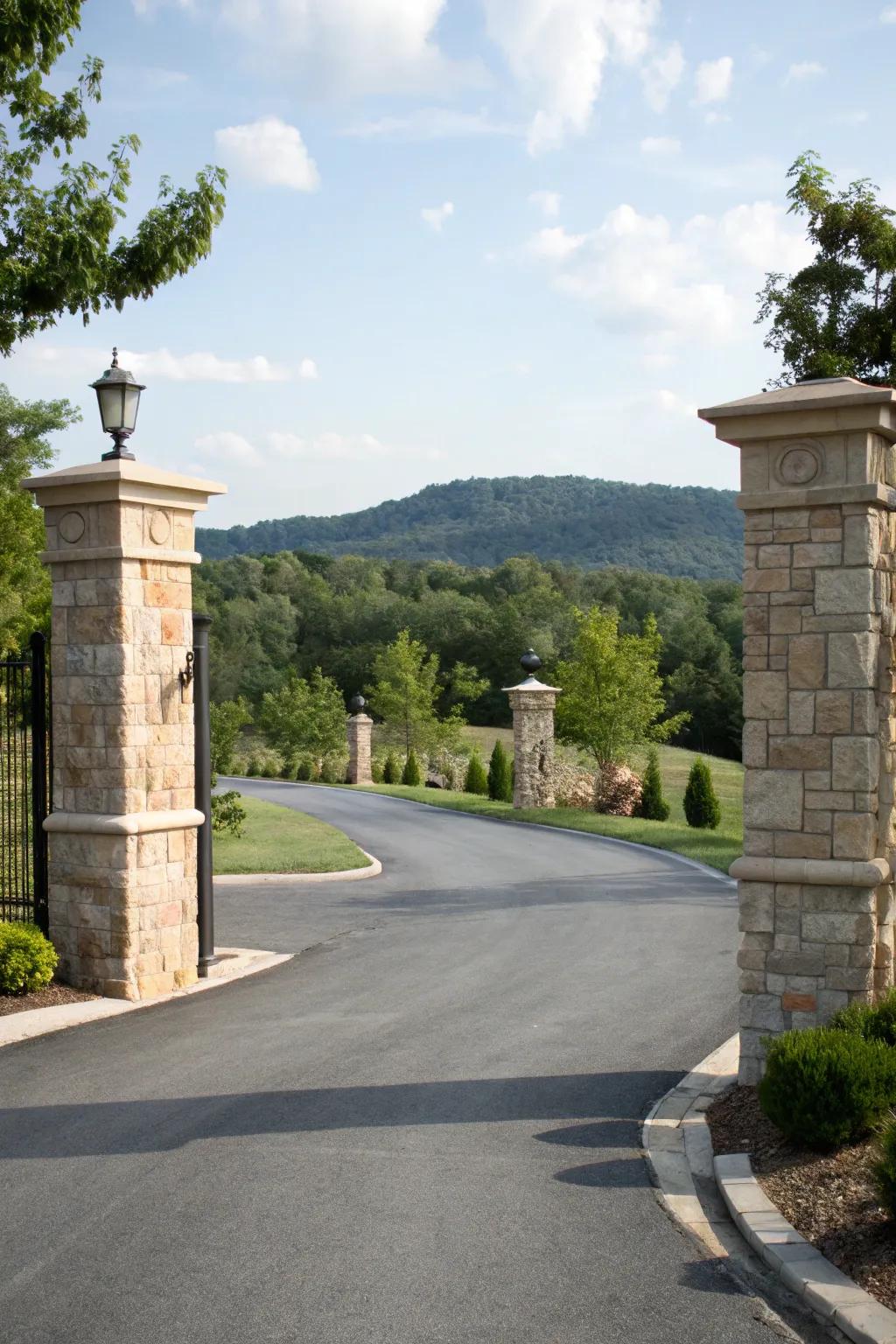 Columns can conjure a grand and elegant gateway to your driveway.