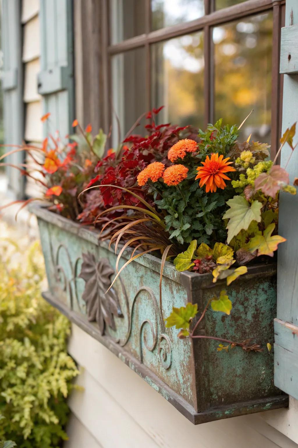 Patina adds character to metal boxes.