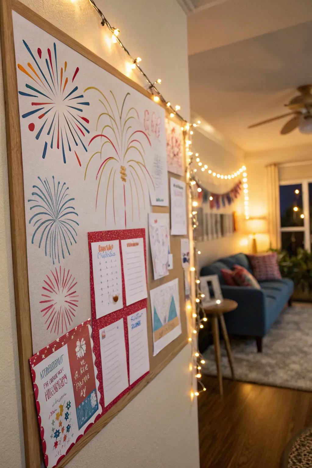 Illuminate your area using a fireworks-themed presentation.