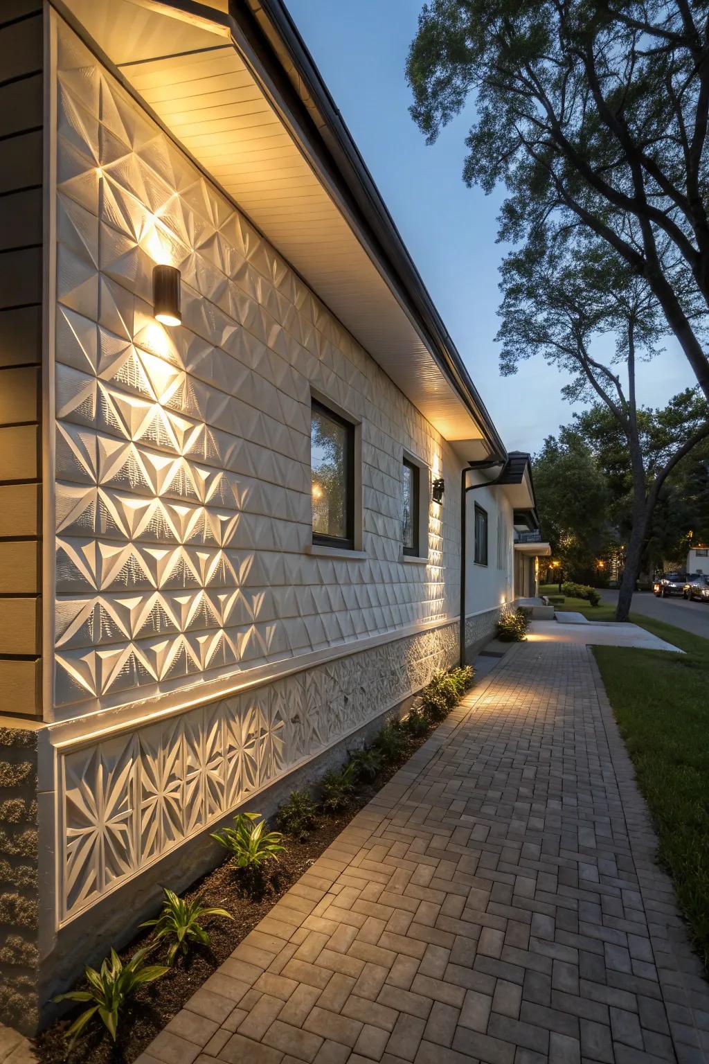 Elevated panels create theatrical visual impact.