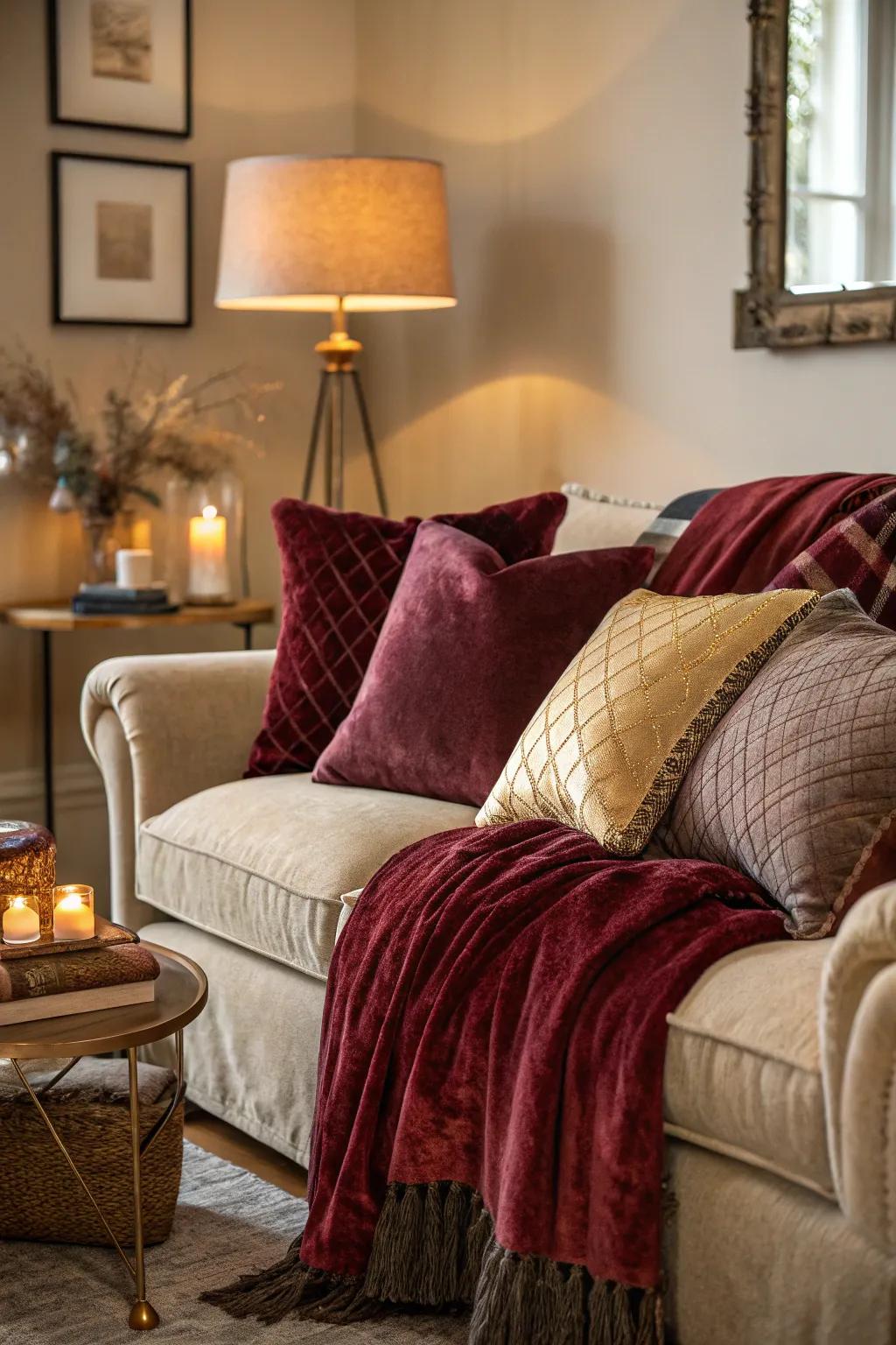 Velvet adds a plush and luxurious element to your fall decor.