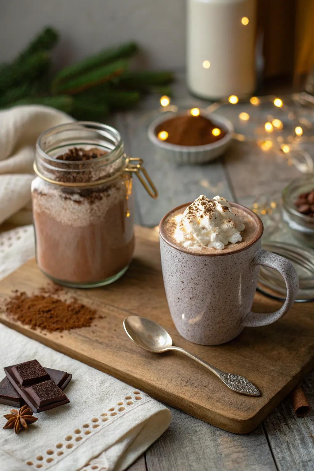 Spiced hot chocolate mix for a comforting fall treat.