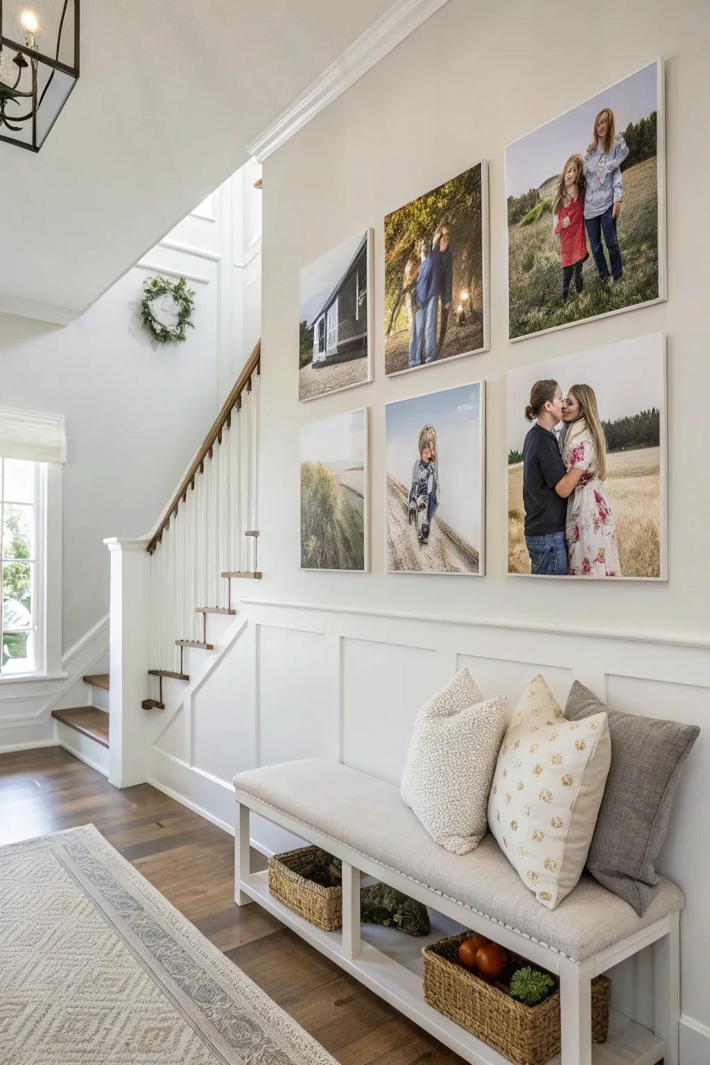 Canvas prints offer a sleek, modern touch.