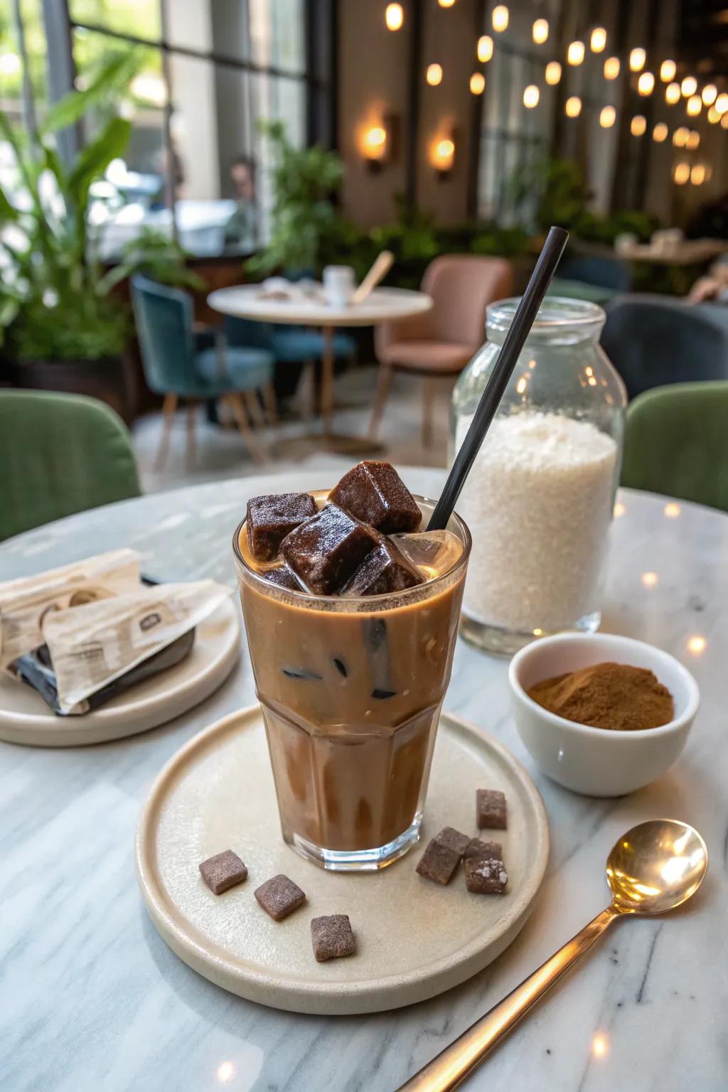 Chocolate ice for a sweet surprise.