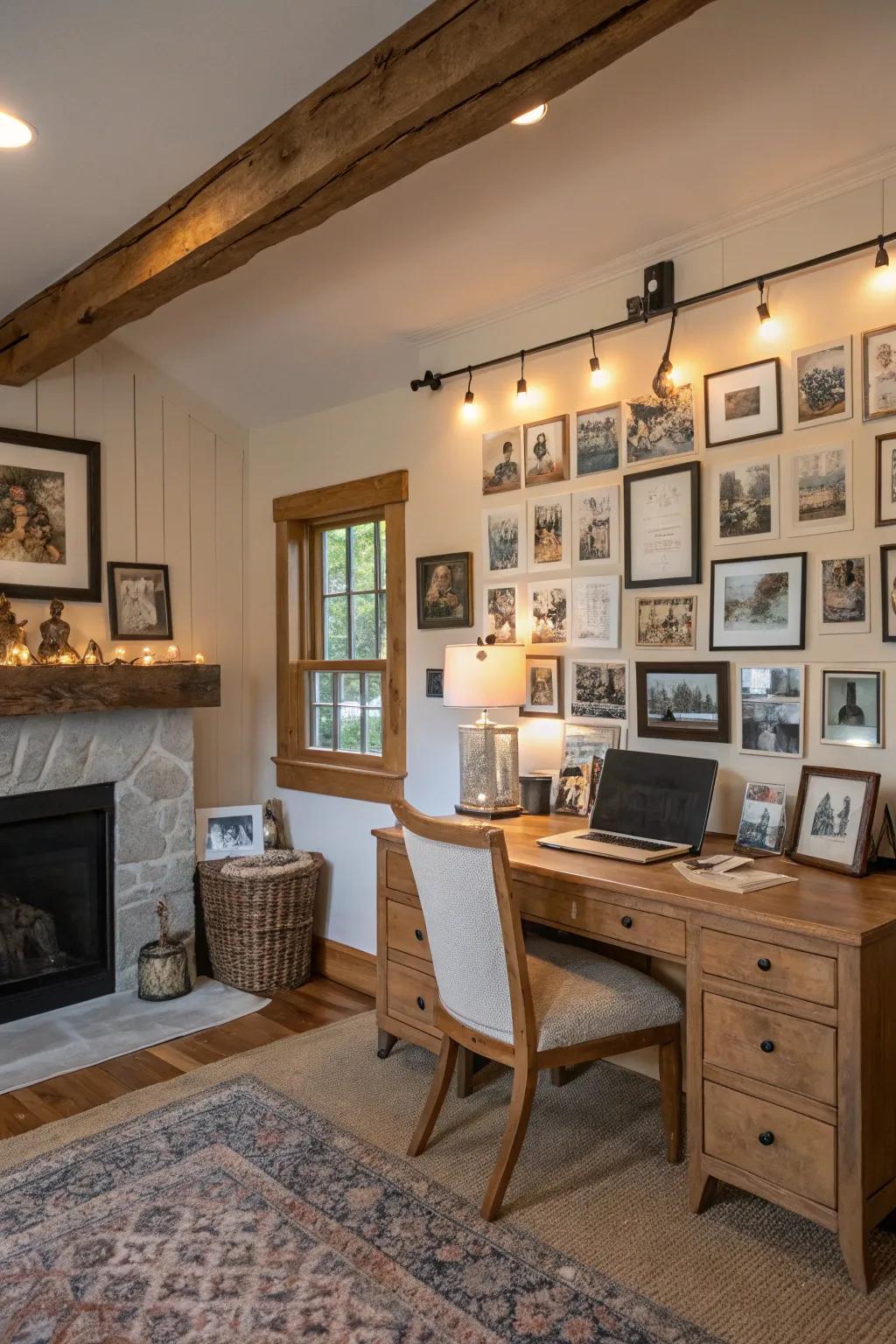 A gallery wall introduces a personal touch to your space.