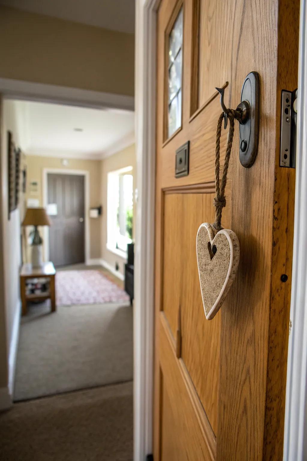 Personalize your entryway with a heart-figured hanger.