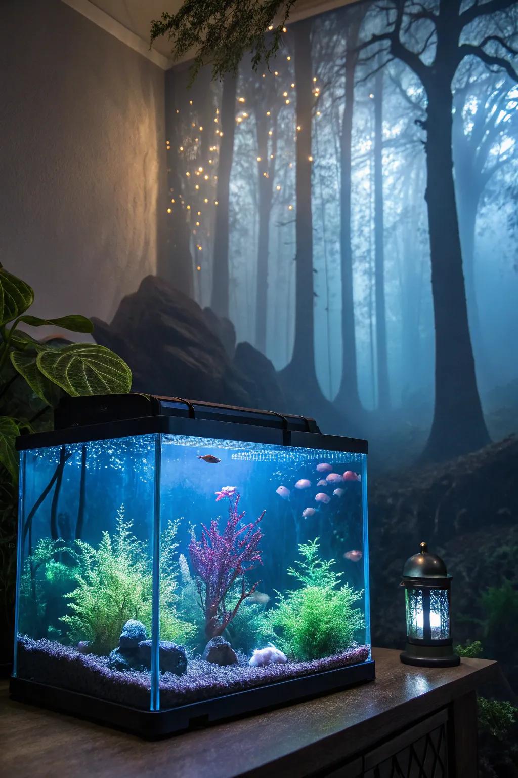 A theatrically themed aquarium that unfolds a narrative