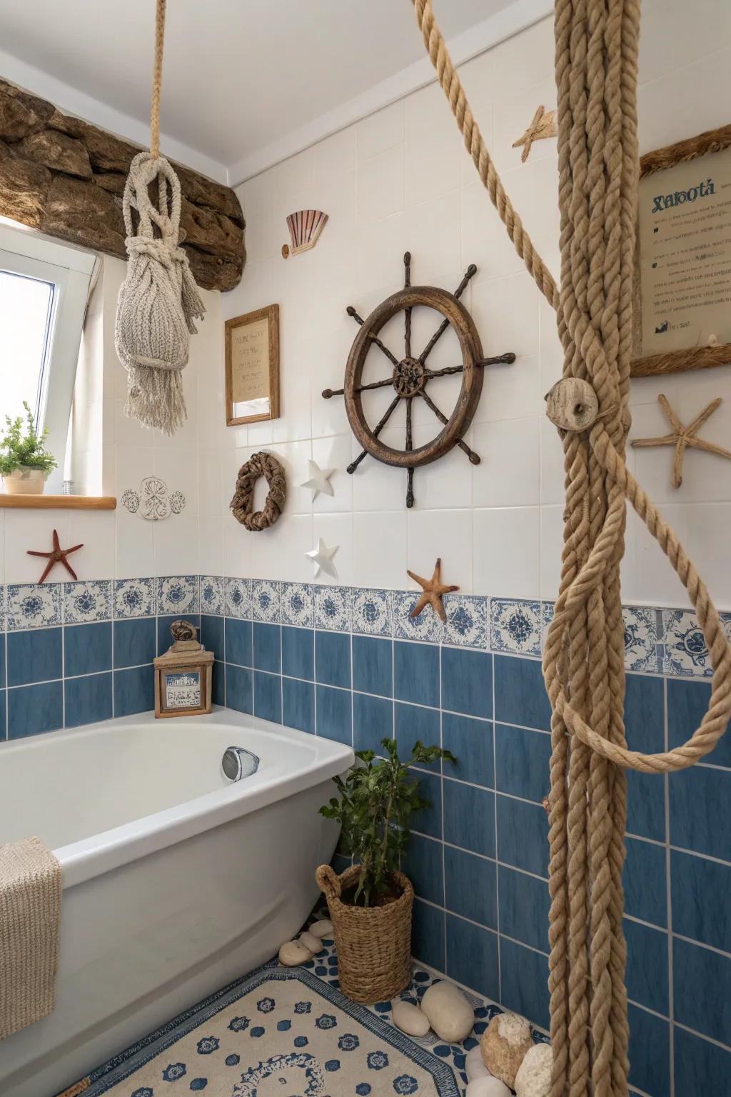 Maritime items add a coastal and adventurous touch.