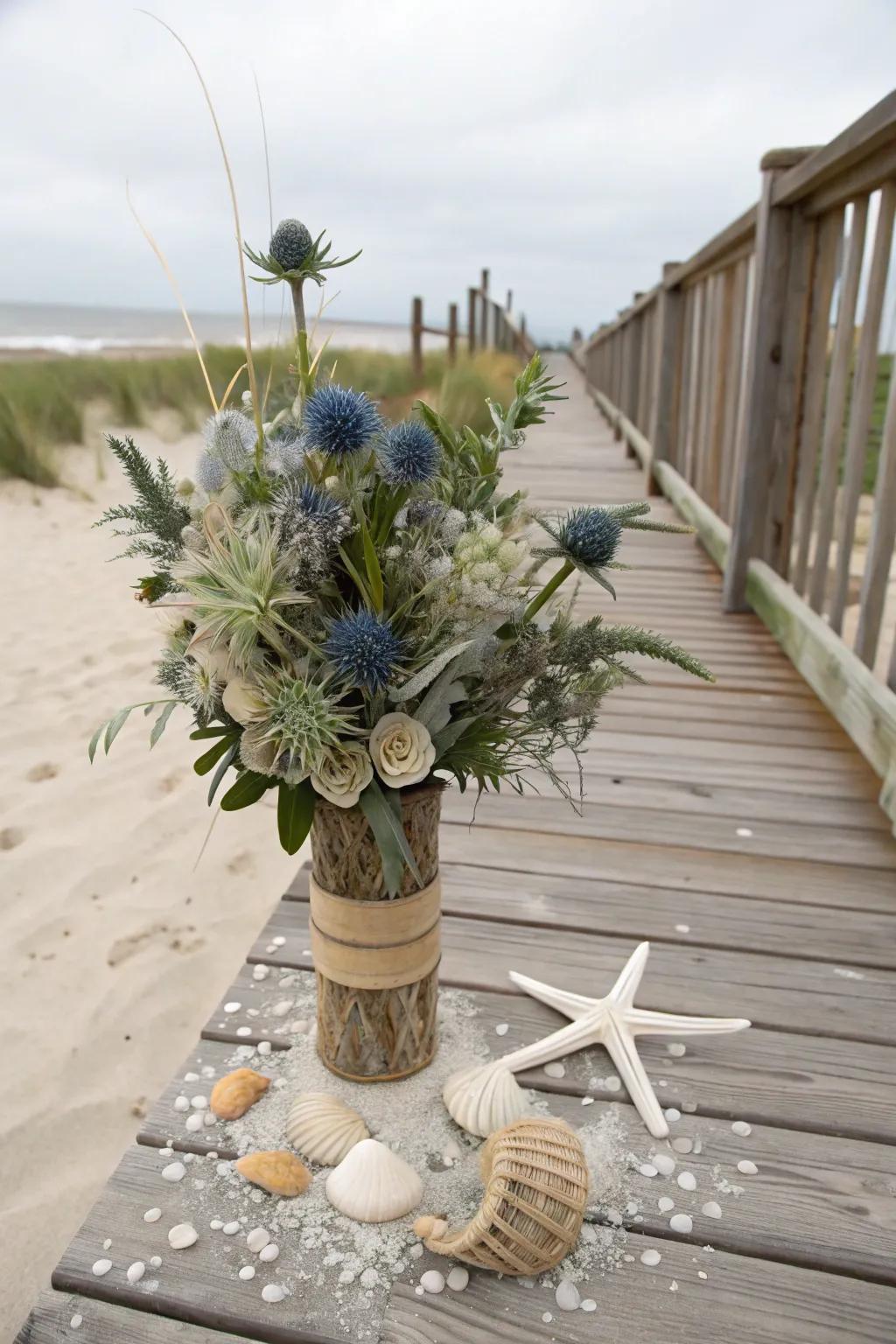 A beachside bouquet bringing the ocean's charm to a cozy porch.